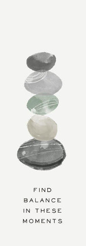 Zen Vibes IV-Find Balance White Modern Wood Framed Art Print with Double Matting by HM Design