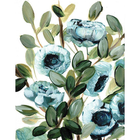 Farmhouse Blue Bush III Black Modern Wood Framed Art Print by Chapman, Marcy