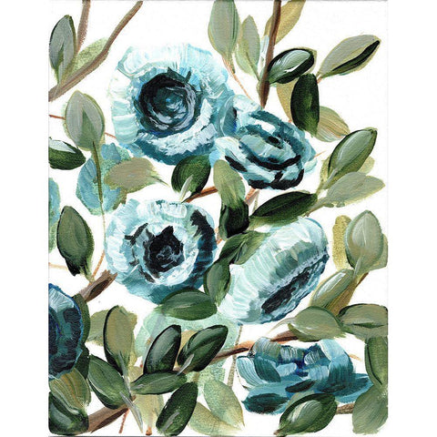 Farmhouse Blue Bush IV White Modern Wood Framed Art Print by Chapman, Marcy