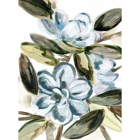 Blue Garden Black Modern Wood Framed Art Print with Double Matting by Chapman, Marcy