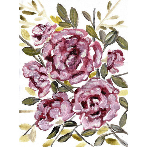 Gentle Roses Black Modern Wood Framed Art Print by Chapman, Marcy