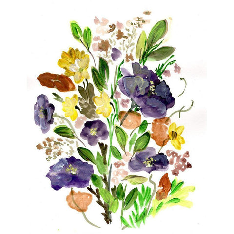 Purple Spring Bunch II Black Modern Wood Framed Art Print by Chapman, Marcy