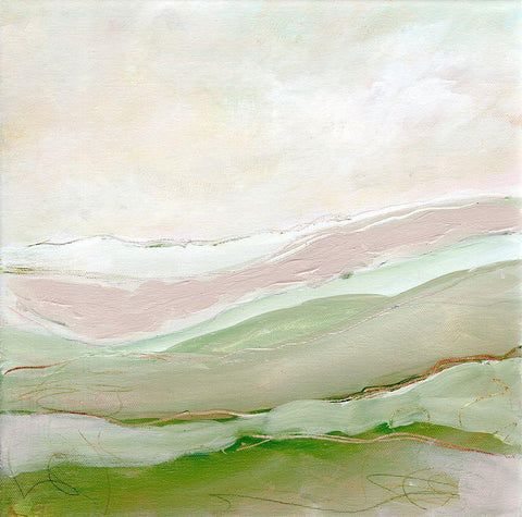 Distant Hills I White Modern Wood Framed Art Print with Double Matting by Chapman, Marcy