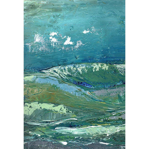 Blue Mountainscape I Black Modern Wood Framed Art Print by Chapman, Marcy