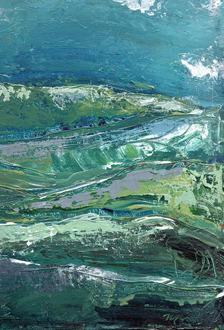 Blue Mountainscape II White Modern Wood Framed Art Print with Double Matting by Chapman, Marcy