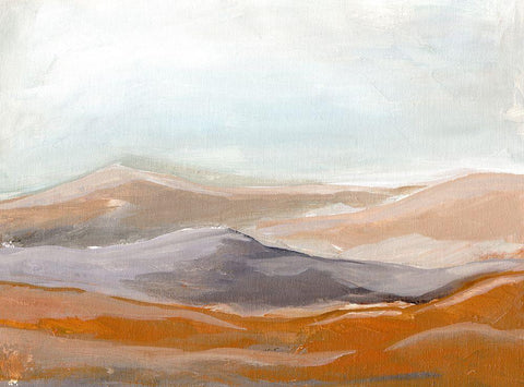 Orange Tinted Hillside White Modern Wood Framed Art Print with Double Matting by Chapman, Marcy