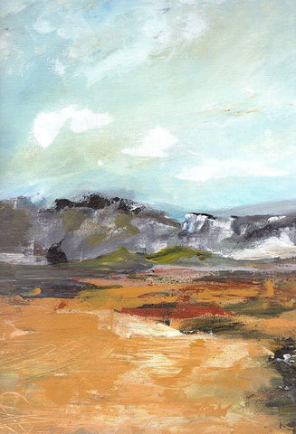 Trails to the Hillside I White Modern Wood Framed Art Print with Double Matting by Chapman, Marcy