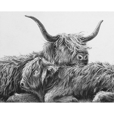 My Highland V Gold Ornate Wood Framed Art Print with Double Matting by Cusson, Marie Elaine