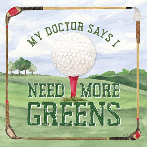 Golf Days I-More Greens Gold Ornate Wood Framed Art Print with Double Matting by Reed, Tara