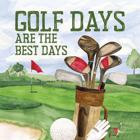 Golf Days II-Best Days Black Modern Wood Framed Art Print with Double Matting by Reed, Tara