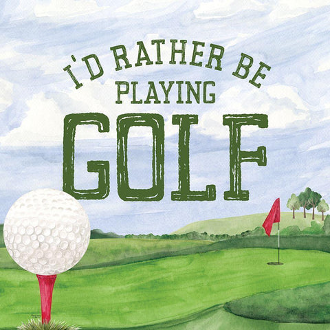 Golf Days III-Rather Be White Modern Wood Framed Art Print by Reed, Tara