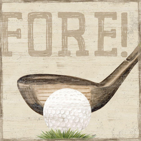 Golf Days V-Fore! Black Ornate Wood Framed Art Print with Double Matting by Reed, Tara