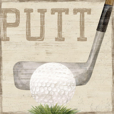 Golf Days VI-Putt White Modern Wood Framed Art Print with Double Matting by Reed, Tara