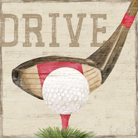 Golf Days VIII-Drive White Modern Wood Framed Art Print by Reed, Tara