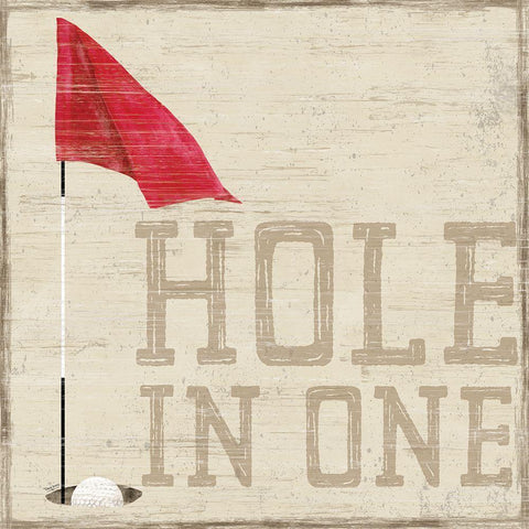 Golf Days IX-Hole in One White Modern Wood Framed Art Print by Reed, Tara