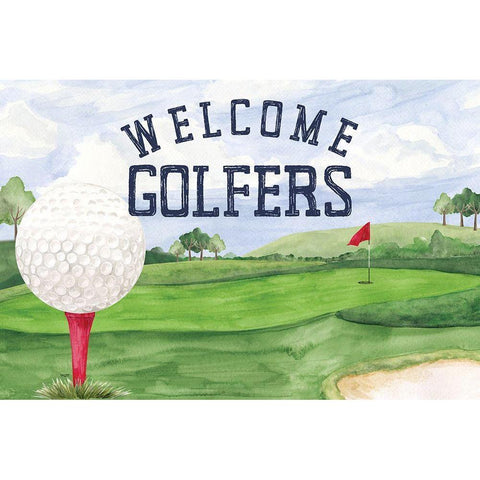 Golf Days landscape I-Welcome Black Modern Wood Framed Art Print by Reed, Tara