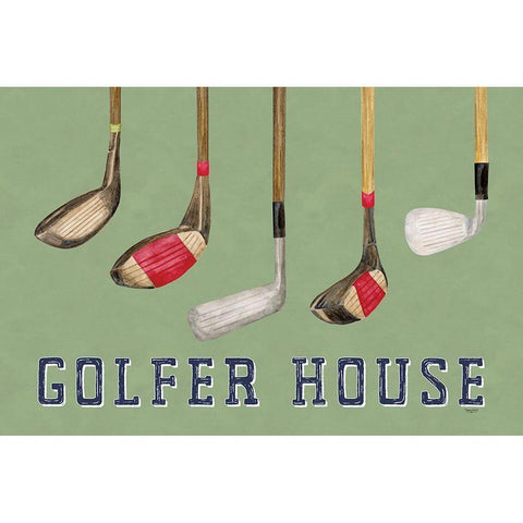 Golf Days landscape II-Golfer House White Modern Wood Framed Art Print by Reed, Tara