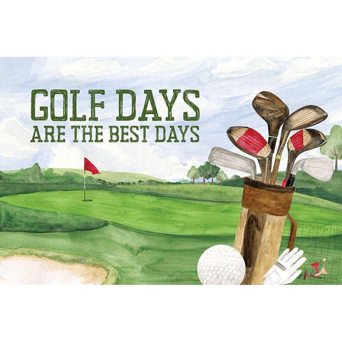 Golf Days landscape IV-Best Days Gold Ornate Wood Framed Art Print with Double Matting by Reed, Tara