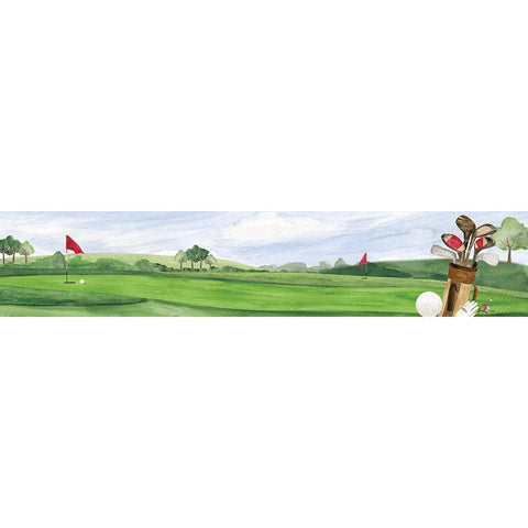 Golf Days panel I Black Modern Wood Framed Art Print with Double Matting by Reed, Tara