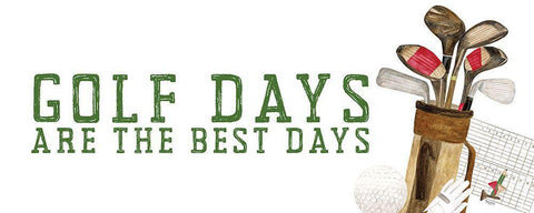 Golf Days panel III-Best Days White Modern Wood Framed Art Print with Double Matting by Reed, Tara