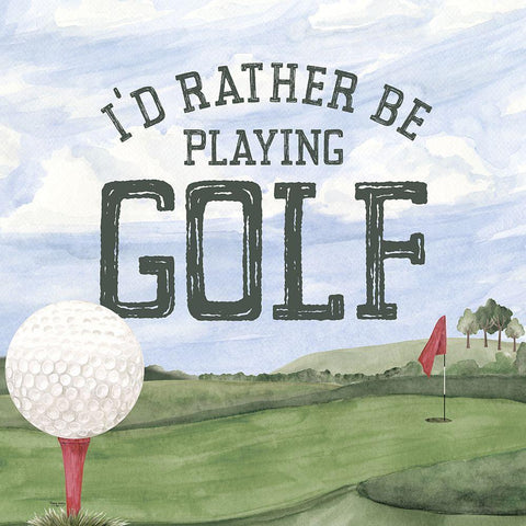 Golf Days neutral III-Rather Be White Modern Wood Framed Art Print by Reed, Tara