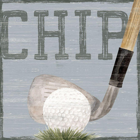 Golf Days neutral VII-Chip Black Modern Wood Framed Art Print with Double Matting by Reed, Tara