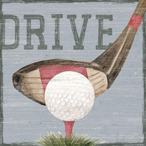 Golf Days neutral VIII-Drive Black Ornate Wood Framed Art Print with Double Matting by Reed, Tara