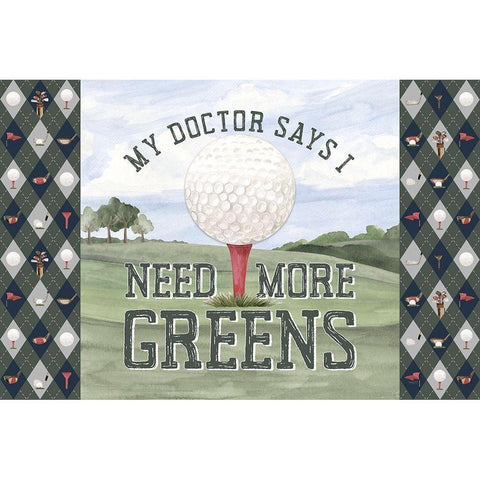 Golf Days neutral landscape III-More Greens White Modern Wood Framed Art Print by Reed, Tara