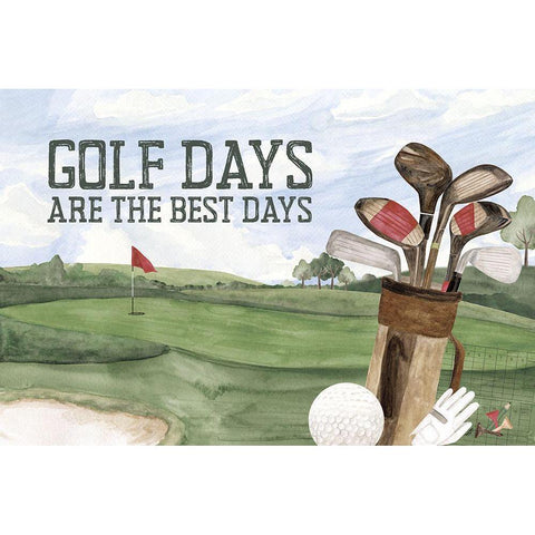 Golf Days neutral landscape IV-Best Days White Modern Wood Framed Art Print by Reed, Tara