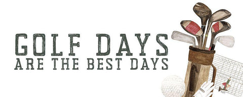 Golf Days neutral panel III-Best Days Black Ornate Wood Framed Art Print with Double Matting by Reed, Tara