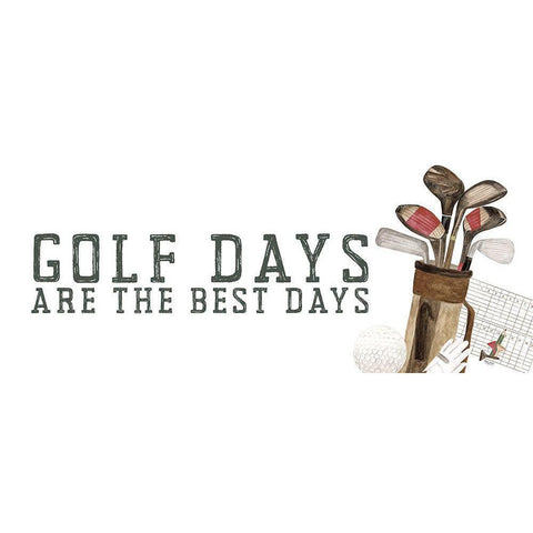 Golf Days neutral panel III-Best Days Gold Ornate Wood Framed Art Print with Double Matting by Reed, Tara