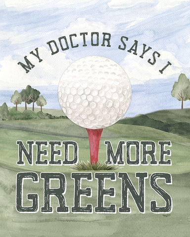 Golf Days neutral portrait I-More Greens White Modern Wood Framed Art Print with Double Matting by Reed, Tara