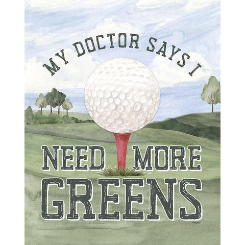 Golf Days neutral portrait I-More Greens White Modern Wood Framed Art Print by Reed, Tara