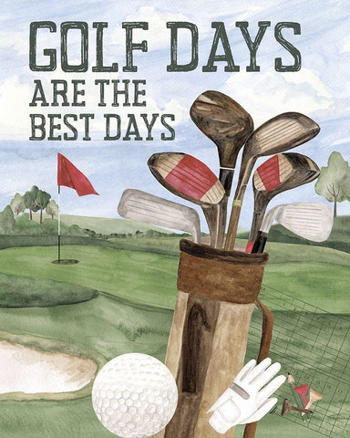 Golf Days neutral portrait II-Best Days Black Ornate Wood Framed Art Print with Double Matting by Reed, Tara