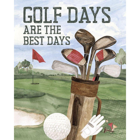 Golf Days neutral portrait II-Best Days Black Modern Wood Framed Art Print with Double Matting by Reed, Tara