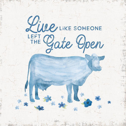 Country Cottage Field V wash White Modern Wood Framed Art Print by Reed, Tara