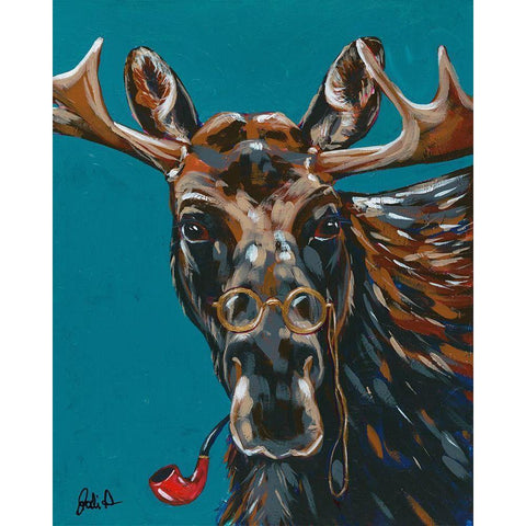 Spy Animals II-Mystery Moose Black Modern Wood Framed Art Print by Augustine, Jodi