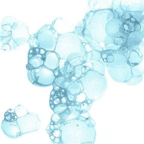 Bubble Square aqua I Black Modern Wood Framed Art Print by Wilson, Kelsey