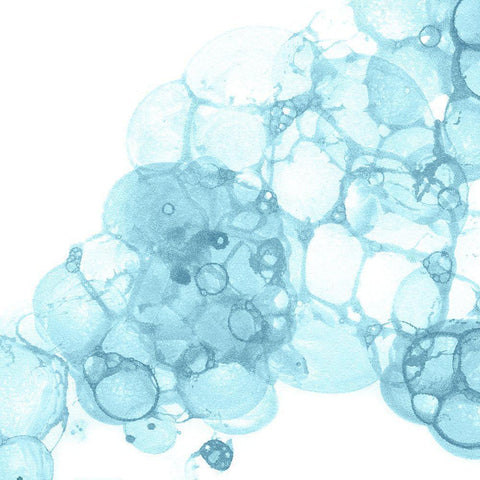 Bubble Square aqua II Black Modern Wood Framed Art Print by Wilson, Kelsey