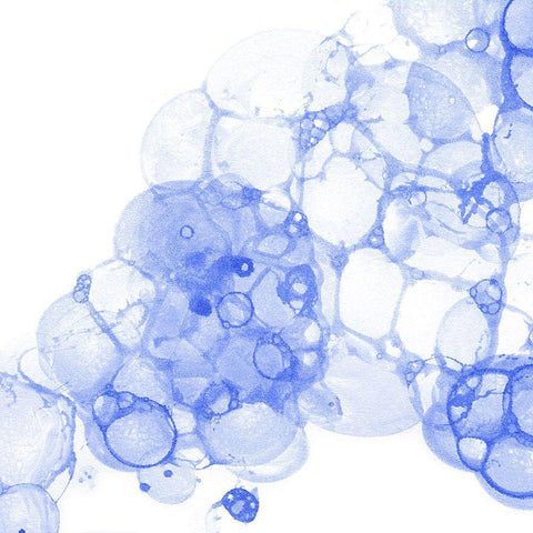 Bubble Square blue II Black Ornate Wood Framed Art Print with Double Matting by Wilson, Kelsey