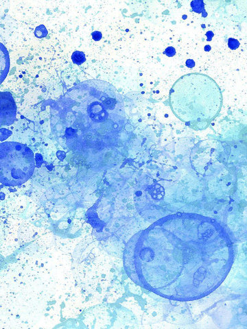 Bubble Splash II White Modern Wood Framed Art Print with Double Matting by Wilson, Kelsey