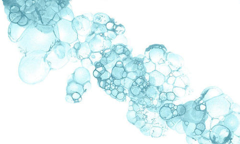 Bubblescape aqua II White Modern Wood Framed Art Print with Double Matting by Wilson, Kelsey