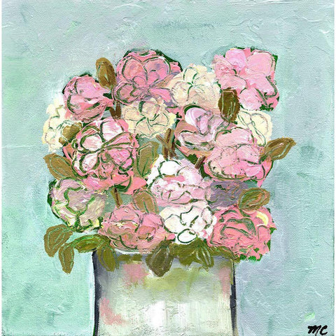 Pinks for You Gold Ornate Wood Framed Art Print with Double Matting by Chapman, Marcy