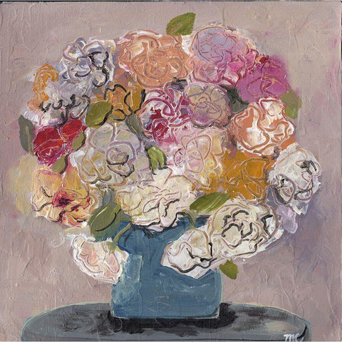 Flowers at Home Black Modern Wood Framed Art Print by Chapman, Marcy