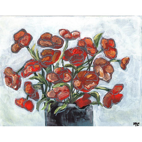 Handpicked Poppies Gold Ornate Wood Framed Art Print with Double Matting by Chapman, Marcy