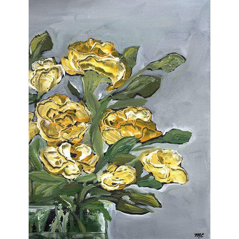 Yellow Farmhouse Bouquet portrait II Black Modern Wood Framed Art Print by Chapman, Marcy