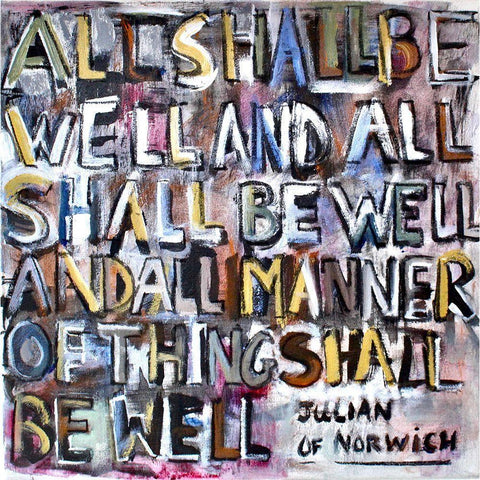 All Shall Be Well White Modern Wood Framed Art Print by Marie, Susanne