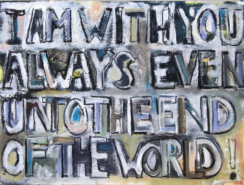 I Am With You White Modern Wood Framed Art Print with Double Matting by Marie, Susanne