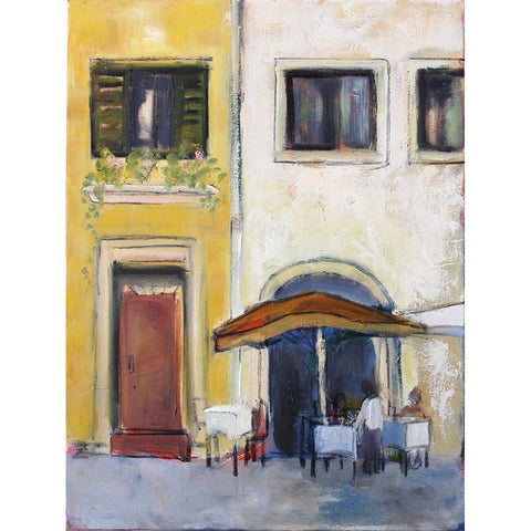 Al Fresco White Modern Wood Framed Art Print by Marie, Susanne