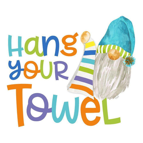 Bathroom Gnomes III Black Modern Wood Framed Art Print with Double Matting by Reed, Tara